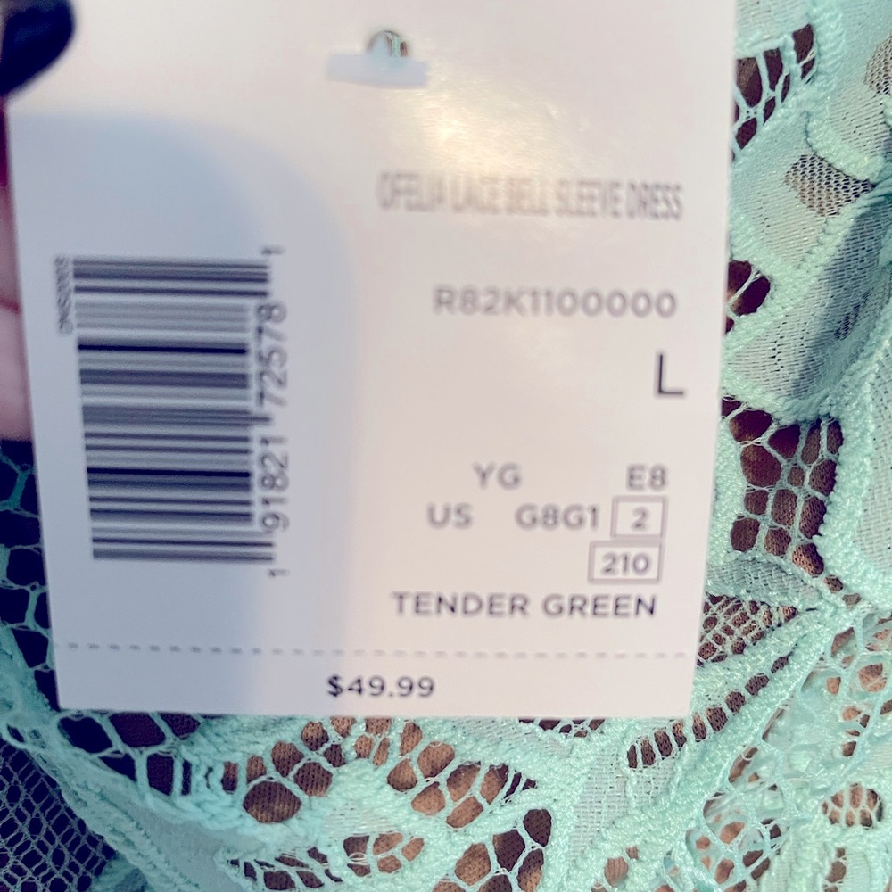 Guess off the shoulder dress with lace sleeves NWT